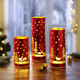 Weihnachtliche Dekorationen - Windlicht 3er-Set aus Glas, in Farbe ROT