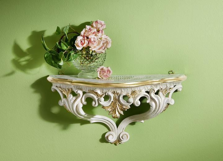 Wohnaccessoires - Wandkonsole im Barock-Stil, in Farbe ELFENBEIN-GOLD Ansicht 1