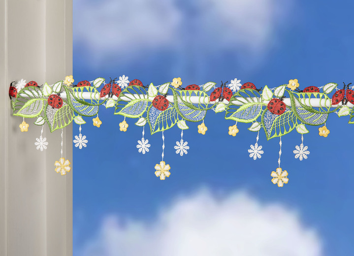 Fensterbilder - Stangendeko mit Marienkäfer-Motiv, in Größe 628 (H14 cm x B48 cm) bis 660 (H14 cm x B112 cm), in Farbe FARBIG Ansicht 2