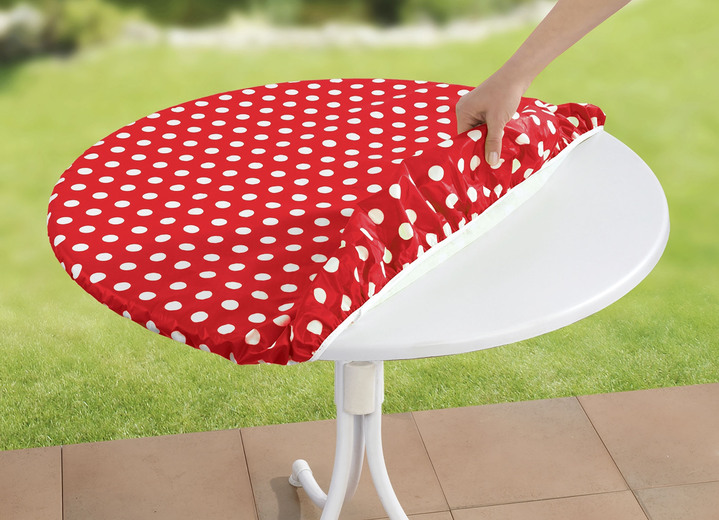 Gartentischdecken - Abwaschbare Spann-Tischdecke, in Farbe ROT Ansicht 2