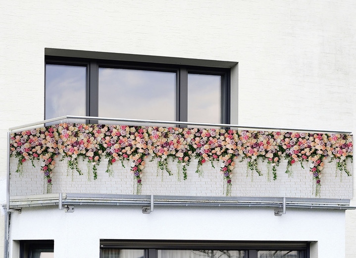 Sichtschutz - Einseitig bedruckter Balkon-Sichtschutz inkl. Befestigungsmaterial, in Farbe , in Ausführung Balkon-Sichtschutz Rosen Ansicht 1