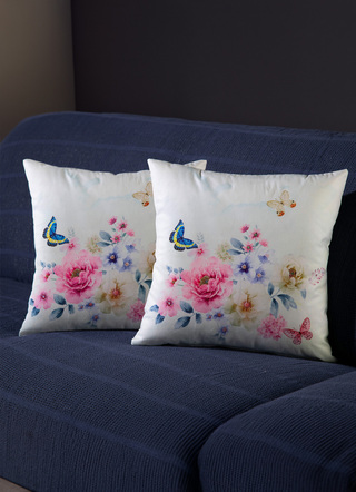 - Kissenbezug in Samtoptik, 2er-Set, in Farbe BUNT