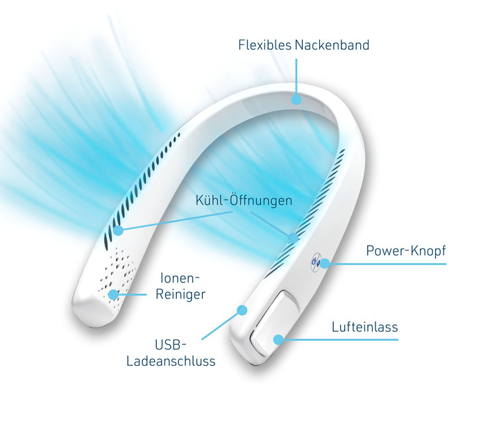 Praktische Hilfsmittel - Kabelloser Cool2Go-Luftkühler zum Umhängen, in Farbe WEISS Ansicht 4