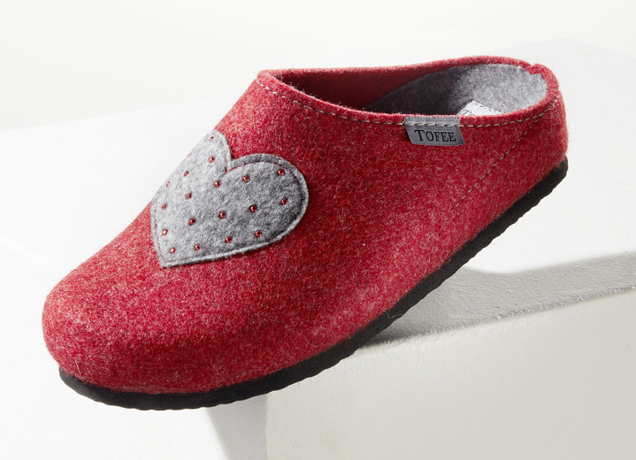 Hausschuhe - Hausschuh mit Obermaterial aus Wollfilz, in Größe 036 bis 042, in Farbe HELLGRAU Ansicht 3