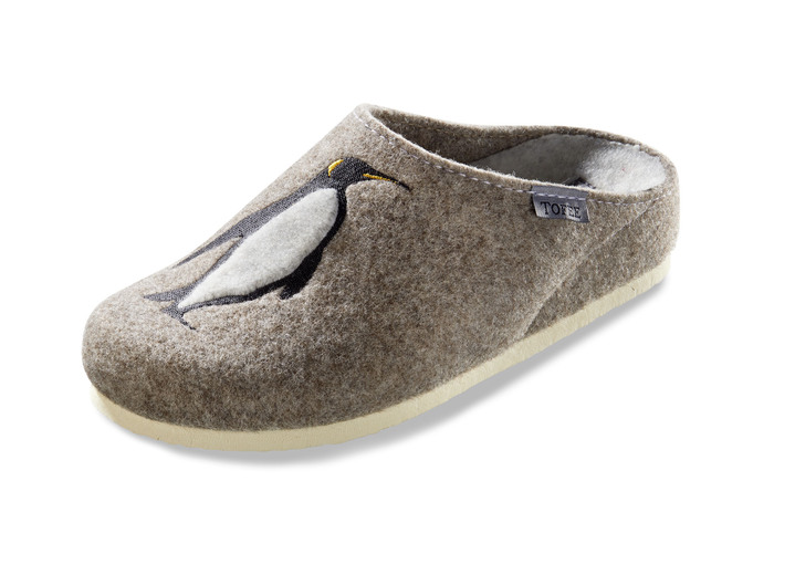 Hausschuhe - Wollfilz Hausschuh, in Größe 036 bis 042, in Farbe BEIGE Ansicht 1