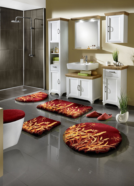 Badgarnituren - Naturnahe Badgarnitur mit Gräsermotiv, in Größe 100 (Vorleger halbrund, 50x 80 cm) bis 112 (WC-Deckelbezug, 47x 50 cm), in Farbe NATUR Ansicht 3