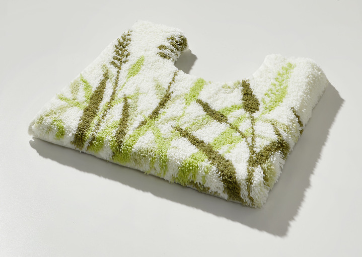 Badgarnituren - Naturnahe Badgarnitur mit Gräsermotiv, in Größe 100 (Vorleger halbrund, 50x 80 cm) bis 112 (WC-Deckelbezug, 47x 50 cm), in Farbe TERRA Ansicht 5