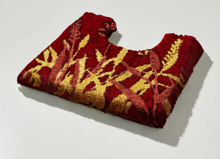 Badgarnituren - Naturnahe Badgarnitur mit Gräsermotiv, in Größe 100 (Vorleger halbrund, 50x 80 cm) bis 112 (WC-Deckelbezug, 47x 50 cm), in Farbe TERRA Ansicht 6