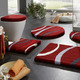 Badgarnituren - Supersoft Badgarnitur mit Latex-Rückseite von Grund, in Größe 100 (Vorleger halbrund, 50x 80 cm) bis 112 (WC-Deckelbezug, 47x 50 cm), in Farbe ROT – Farbe ROT – Ansicht 1