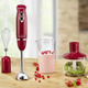 Küchengeräte - Stabmixer-Set mit 2-flügeligem Edelstahlmesser, in Farbe ROT