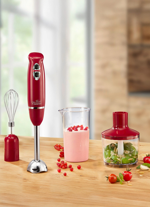 Küchengeräte - Stabmixer-Set mit 2-flügeligem Edelstahlmesser, in Farbe ROT Ansicht 2