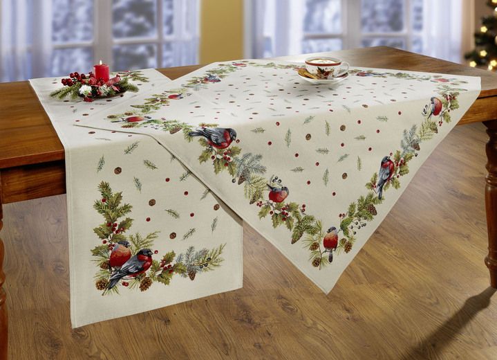 Heimtextilien - Tisch- und Raumdekoration mit Naturmotiven, in Größe 110 (Tischdecke, 100x100 cm) bis 404 (Kissenbezug, 45x 45 cm), in Farbe MULTICOLOR Ansicht 1