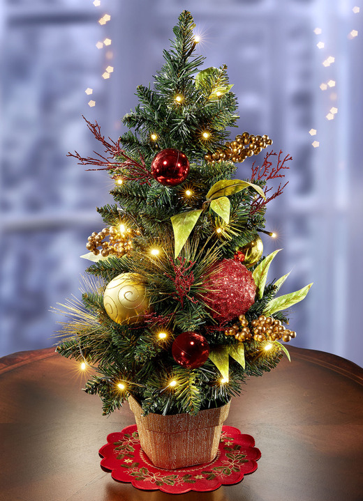 Weihnachten - Beleuchteter Tannenbaum, in Farbe GRÜN-ROT-GOLD