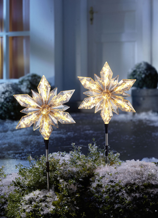 Garten - Gartenstecker Stern, 2er-Set, in Farbe WEISS
