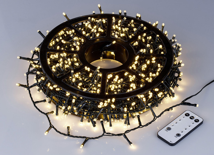 Weihnachten - Clusterlichterkette mit 1000 LEDs auf Kabeltrommel, in Farbe SCHWARZ Ansicht 2
