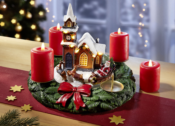 Weihnachten - Spieluhr Adeventskranz, in Farbe BUNT Ansicht 1