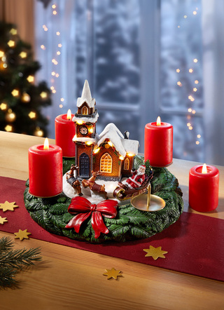 Weihnachten - Spieluhr Adeventskranz, in Farbe BUNT