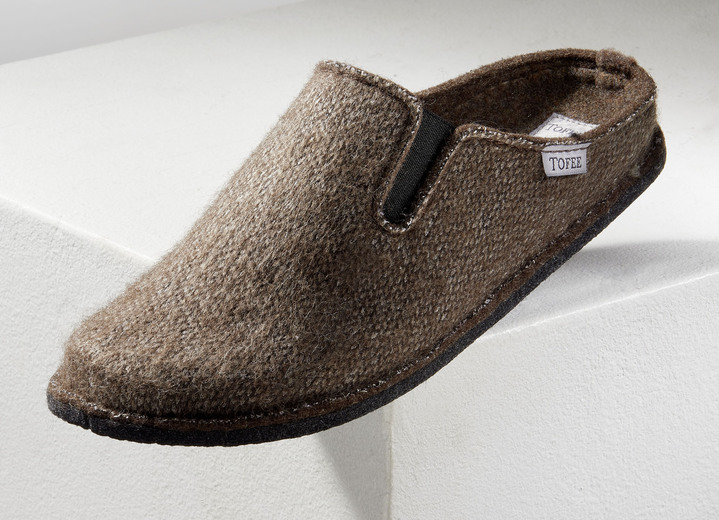 Hausschuhe - Herren-Hausschuh aus  Wollfilz Ansicht 2 Hausschuhe - Herren-Hausschuh aus  Wollfilz, in Größe 039 bis 046, in Farbe JEANSBLAU Ansicht 2