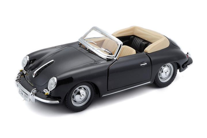 - Porsche 356B Cabrio '61 von Bburago, in Farbe SCHWARZ
