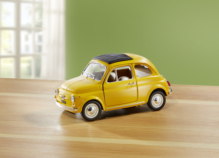 Geschenkideen - Bburago Fiat 500F (1965), in Farbe GELB Ansicht 1