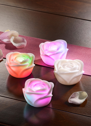 Wohnaccessoires - LED-Rosen, 4er-Set, in Farbe BUNT