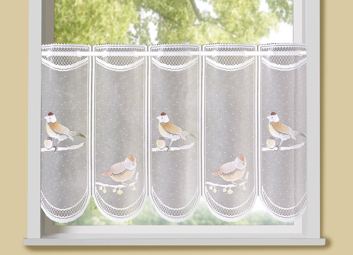 - Handcolorierter Kurzstore mit Stangendurchzug, in Größe 788 (H45xB 96 cm) bis 858 (H60xB160 cm), in Farbe NATUR Ansicht 2