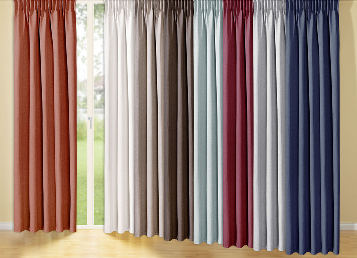 Klassisch - Energiespar-Verdunkelungsschals in Leinenoptik, in Größe 365 (H145xB135 cm) bis 464 (H245xB270 cm), in Farbe TERRA Ansicht 4