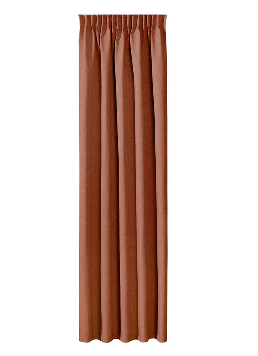 Klassisch - Energiespar-Verdunkelungsschals in Leinenoptik, in Größe 365 (H145xB135 cm) bis 464 (H245xB270 cm), in Farbe TERRA Ansicht 1