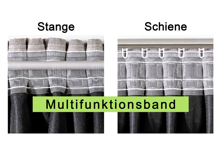 Klassisch - Thermo-Verdunkelungsschal mit Multifunktionsband, in Größe 365 (H145xB135 cm) bis 456 (H245xB135 cm), in Farbe GRAU Ansicht 3
