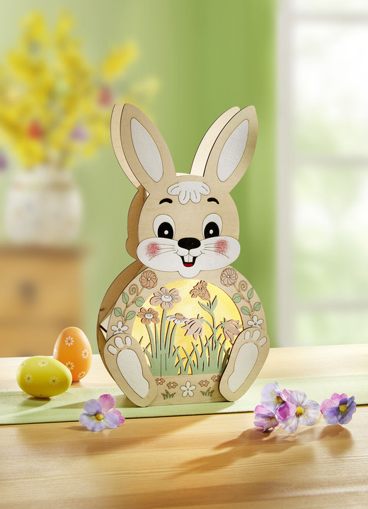 Ostern - Beleuchteter Osterhase, in Farbe NATUR-GRÜN