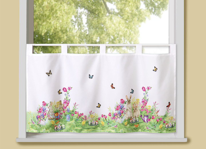 - Kurzstore Häschen auf Schmetterlingswiese, in Größe 786 (H45xB 85 cm) bis 790 (H45xB115 cm), in Farbe WEISS-BUNT Ansicht 2