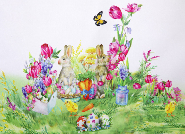 - Kurzstore Häschen auf Schmetterlingswiese, in Größe 786 (H45xB 85 cm) bis 790 (H45xB115 cm), in Farbe WEISS-BUNT Ansicht 3