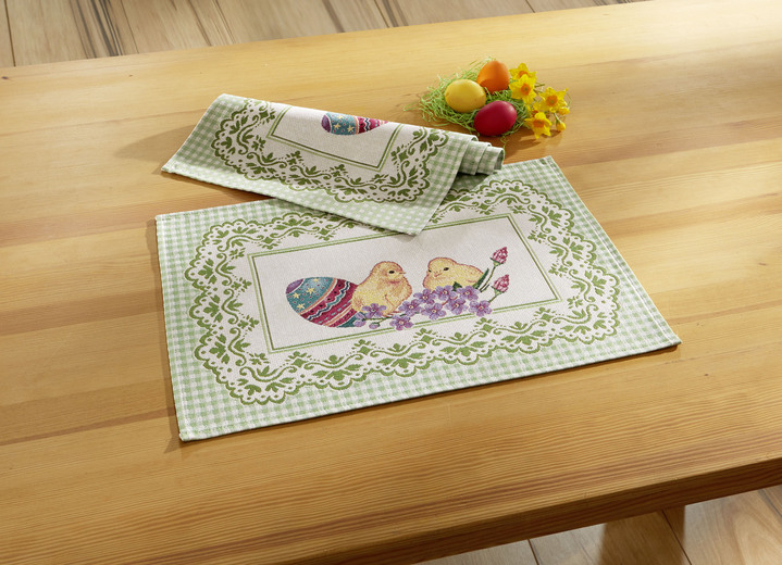 Heimtextilien - Tisch- und Raumdekoration mit Ostermotiv, in Größe 100 (2 Platzsets, 33/ 45 cm) bis 404 (Kissenbezug, 45/ 45 cm), in Farbe MULTICOLOR Ansicht 1