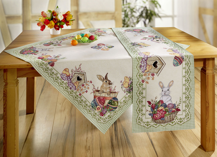 Heimtextilien - Gobelin Tischdecke und Kissenbezug, in Größe 100 (2x Platzset, 33x 45 cm) bis 404 (Kissenbezug, 45x 45 cm), in Farbe MULTICOLOR Ansicht 3