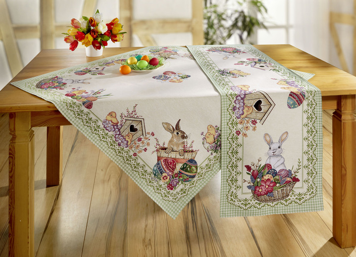 Heimtextilien - Tisch- und Raumdekoration mit Ostermotiv, in Größe 100 (2 Platzsets, 33/ 45 cm) bis 404 (Kissenbezug, 45/ 45 cm), in Farbe MULTICOLOR Ansicht 5