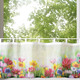 Kurzgardinen - Kurzstore Blumenwiese aus digitalbedrucktem Voile, in Größe 784 (45x 90 cm) bis 858 (60x120 cm), in Farbe MULTICOLOR – Farbe MULTICOLOR – Ansicht 1