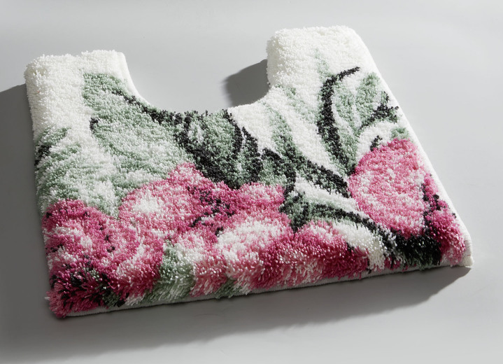 - Badgarnitur von Grund mit rutschhemmender Rückseite, in Größe 100 (Vorleger halbrund, 50x 80 cm) bis 112 (WC-Deckelbezug, 47x 50 cm), in Farbe BUNT Ansicht 3