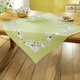 Heimtextilien - Tisch- und Raumdekoration mit gestickten Schmetterlingen und Blumen, in Größe 101 (Deckchen, 35x 50 cm) bis 404 (Kissenbezug, 40x 40 cm), in Farbe GRÜN-WEISS – Farbe GRÜN-WEISS – Ansicht 1