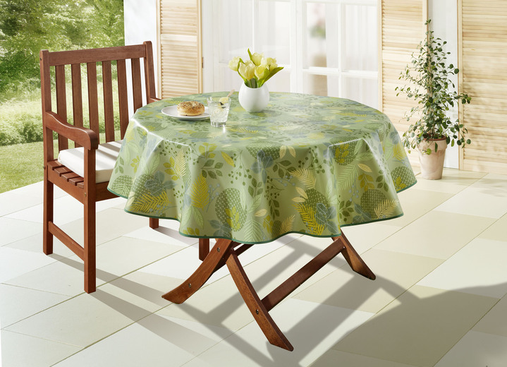 Gartentischdecken - Wachstuch-Tischdecke mit Blätter-Motiv Ansicht 4 Gartentischdecken - Wachstuch-Tischdecke mit Blätter-Motiv, in Größe 108 (Tischdecke, 80x 80 cm) bis 190 (Tischdecke oval, 140x190 cm), in Farbe TERRA Ansicht 4