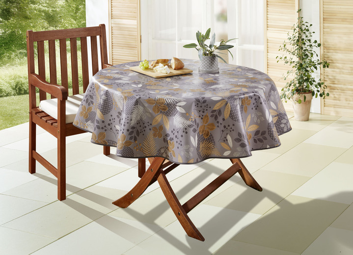 Gartentischdecken - Wachstuch-Tischdecke mit Blätter-Motiv Ansicht 6 Gartentischdecken - Wachstuch-Tischdecke mit Blätter-Motiv, in Größe 108 (Tischdecke, 80x 80 cm) bis 190 (Tischdecke oval, 140x190 cm), in Farbe TERRA Ansicht 6