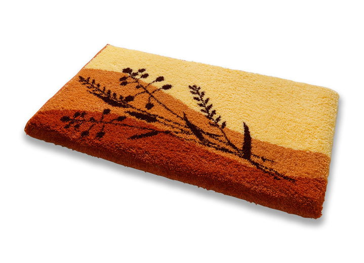 Badgarnituren - Naturnah gestaltete Badgarnitur der Marke Grund Ansicht 3 Badgarnituren - Naturnah gestaltete Badgarnitur der Marke Grund, in Größe 100 (Vorleger halbrund, 50x 80 cm) bis 112 (WC-Deckelbezug, 47x 50 cm), in Farbe GRÜN Ansicht 3