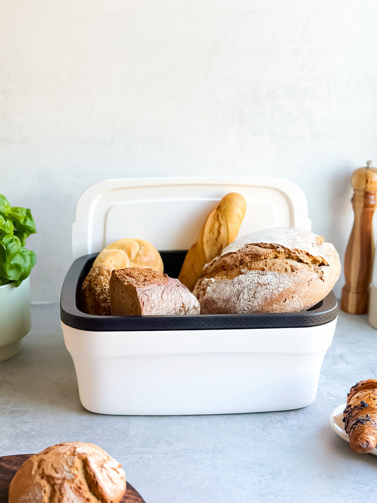 Backen - Tupperware BreadSmart Brotbehälter, in Farbe WEISS-SCHWARZ, in Ausführung BreadSmart Junior Ansicht 8