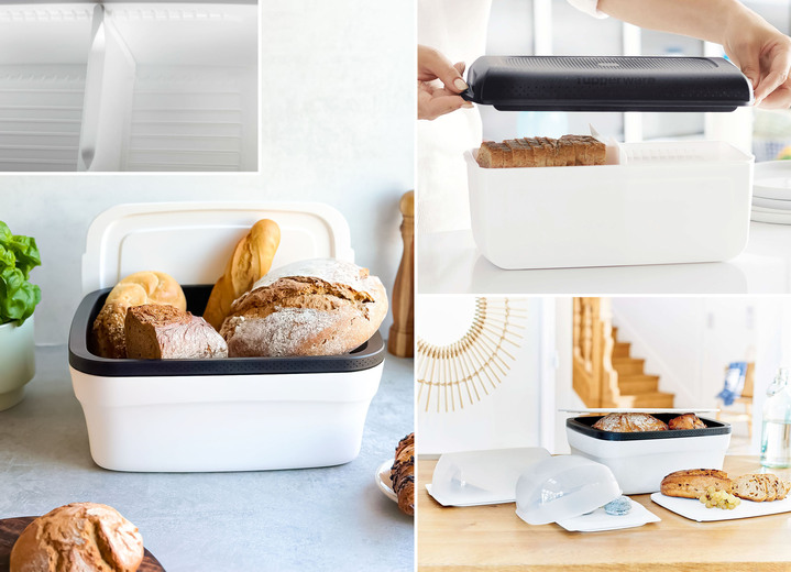 Backen - Tupperware BreadSmart Brotbehälter, in Farbe WEISS-SCHWARZ, in Ausführung BreadSmart Junior Ansicht 9