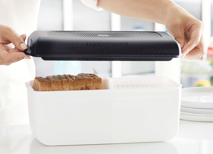 Backen - Tupperware BreadSmart Brotbehälter, in Farbe WEISS-SCHWARZ, in Ausführung BreadSmart Junior Ansicht 4