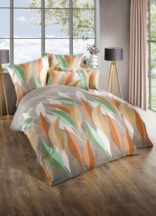 Bettwäschegarnituren - Soft-Biber Bettwäsche aus 100% Baumwolle, in Größe 111 (40x80 cm + 135x200 cm) bis 115 (80x80 cm + 155x220 cm), in Farbe LINDGRÜN