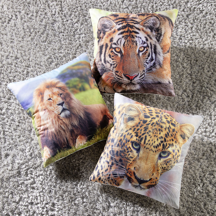 Dekokissen & Hüllen - Kissenbezüge mit Raubtiermotiv, in Farbe LÖWE, in Ausführung Kissenbezug Löwe Ansicht 3