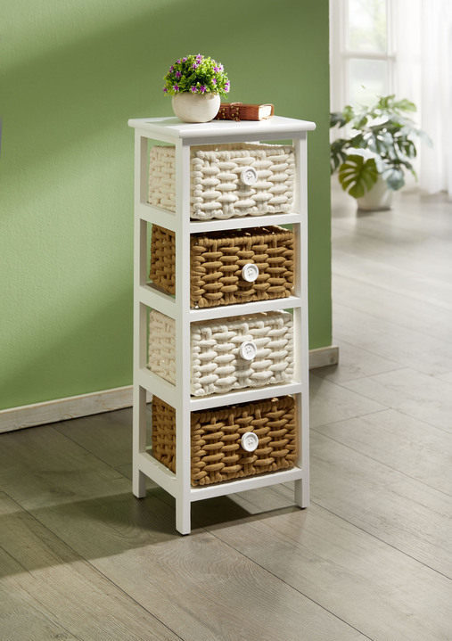 Möbel - Dekoratives Regal mit Gestell aus Massivholz, in Farbe NATUR, in Ausführung Regal mit 3 Körben Ansicht 2