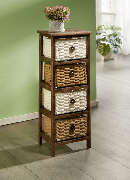 Möbel - Dekoratives Regal mit Gestell aus Massivholz, in Farbe NATUR, in Ausführung Regal mit 3 Körben Ansicht 5