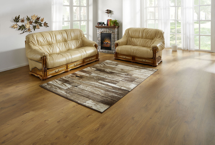 Polstergruppen - Italienische Polstermöbel mit Bezug aus echtem Leder, in Farbe CREME, in Ausführung Hocker Ansicht 16