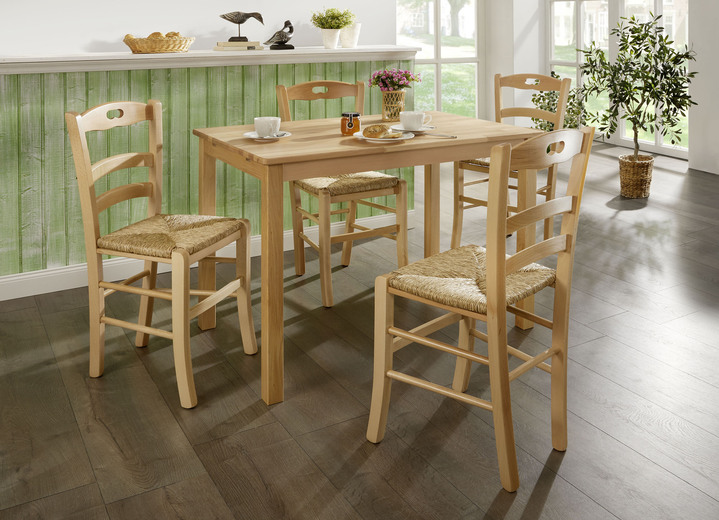 Stühle & Sitzbänke - 2er-Set Esszimmerstühle aus massiver Buche, in Farbe NATUR Ansicht 1